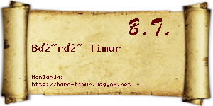 Báró Timur névjegykártya